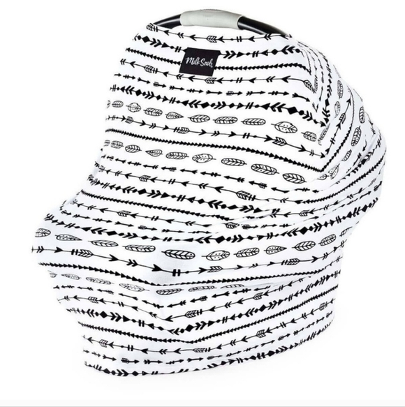 Milk snob car seat nursing cover black white arrows - Picture 1 of 4